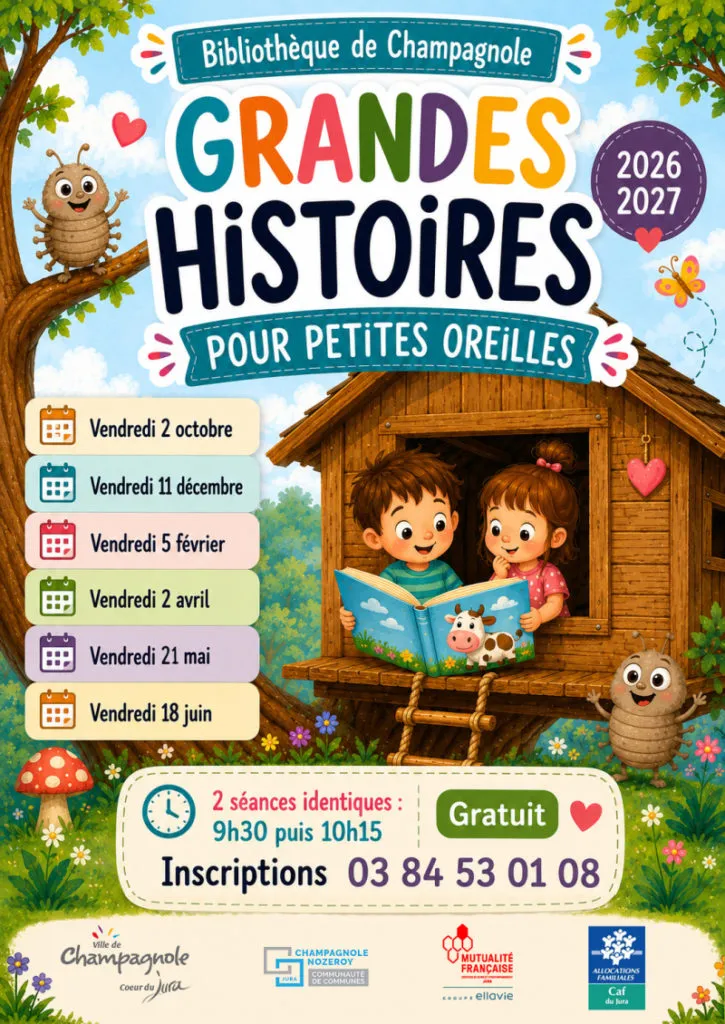Poster for Big stories for little ears in Champagnole (39) — Things to do in the Jura