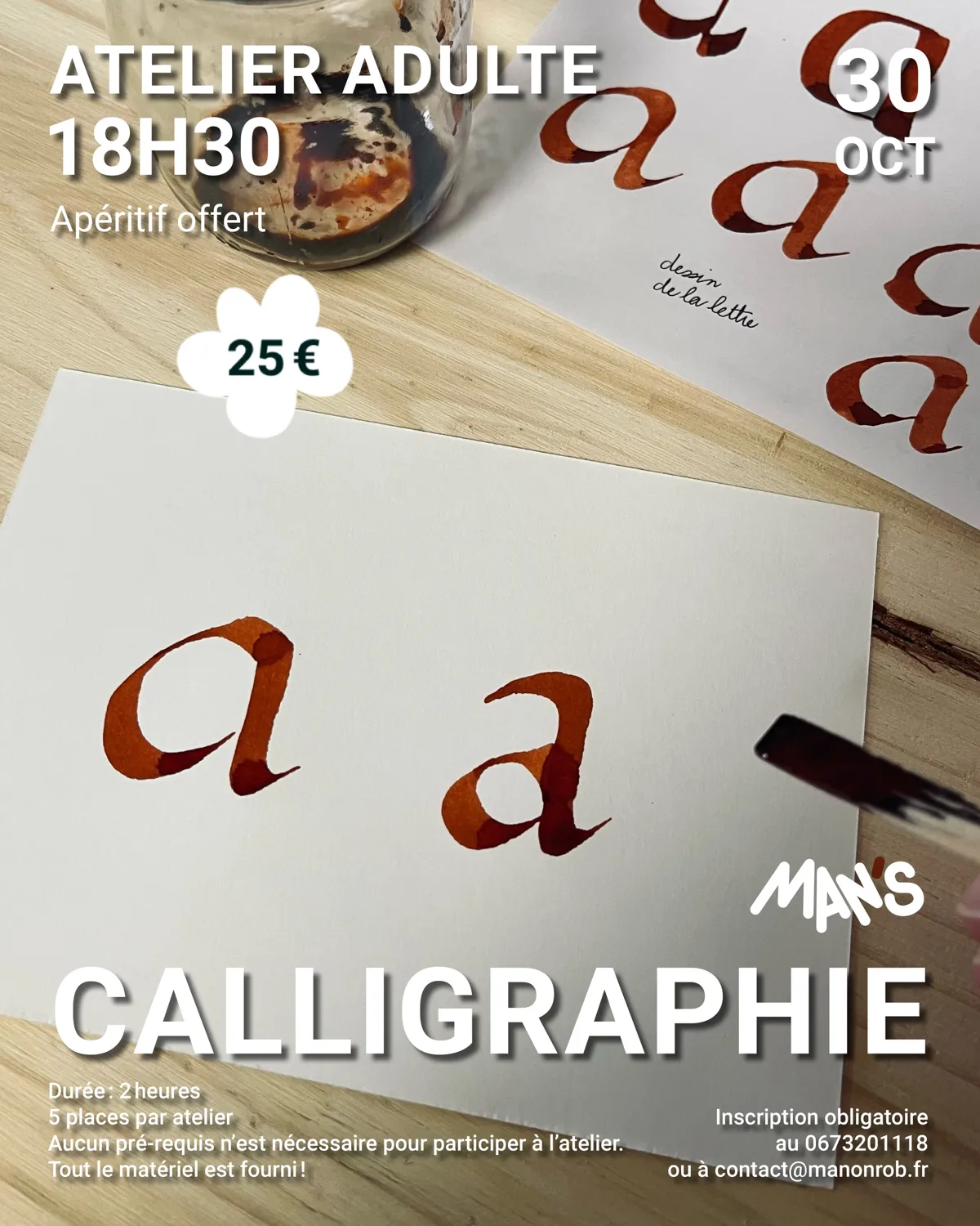Affiche de Atelier « Calligraphie » à Saint-Laurent-en-Grandvaux (39) — Sorties dans le Jura