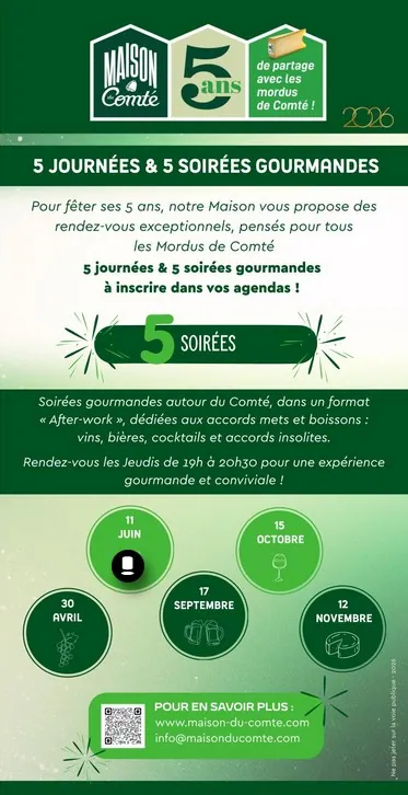 Affiche : Soirées des 5 ans de la Maison du Comté