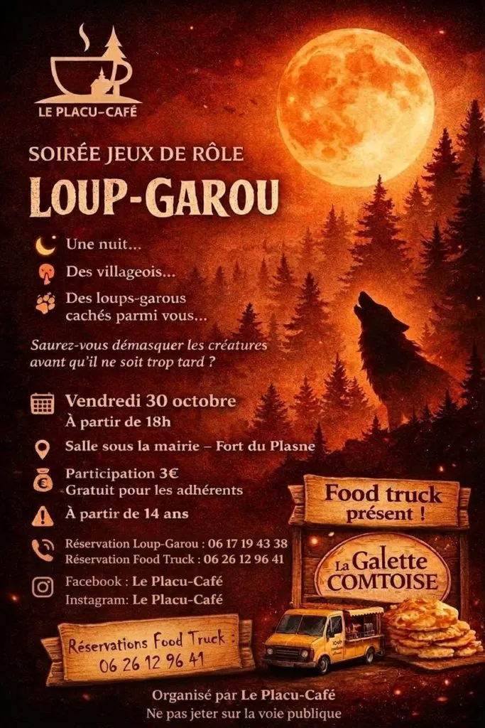 Poster for Werewolf Evening – Role-Playing Game in Fort-du-Plasne (39) — Things to do in the Jura