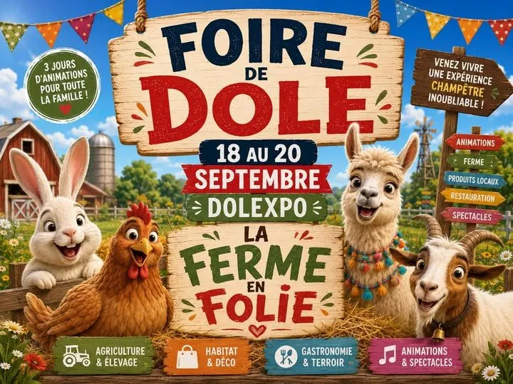 Affiche de Foire de Dole 2026 à Dolexpo à Dole (39) — Sorties dans le Jura