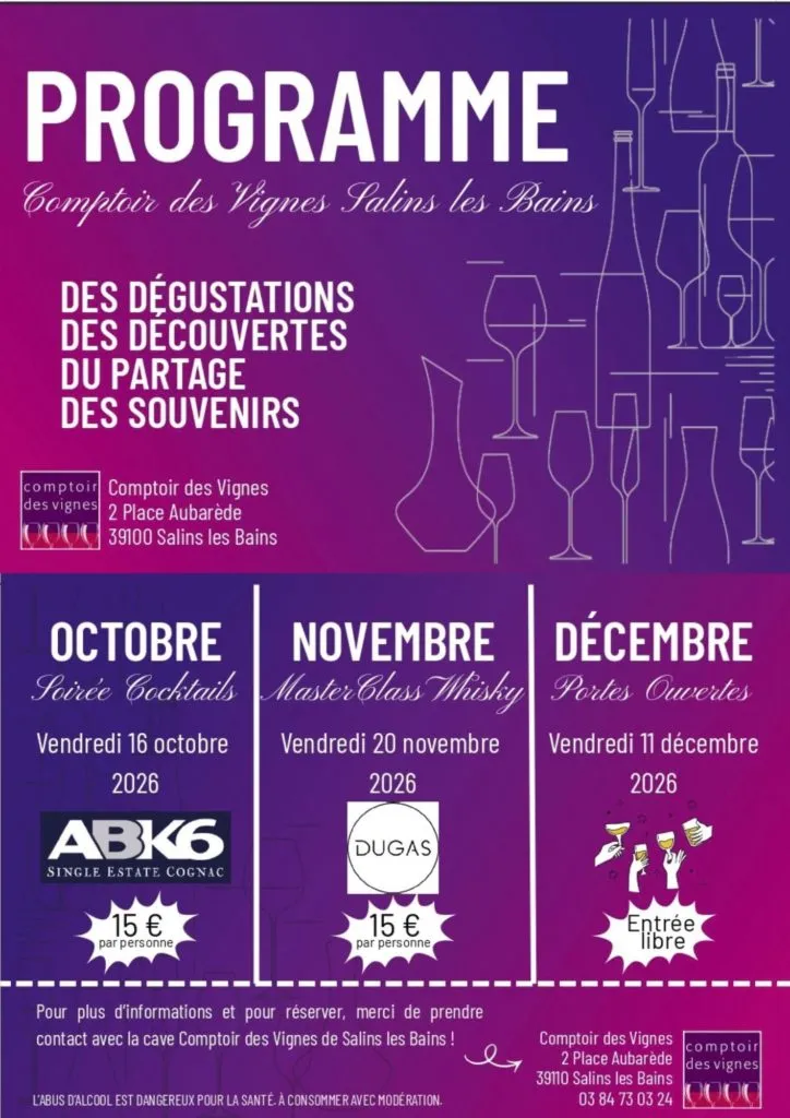 Poster for Comptoir des Vignes open days in Salins-les-Bains (39) — Things to do in the Jura