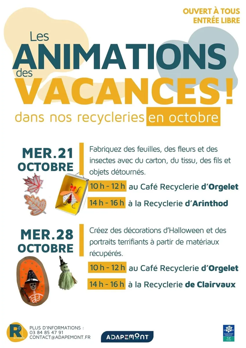 Affiche : Animation vacances d'octobre - Ateliers créatifs