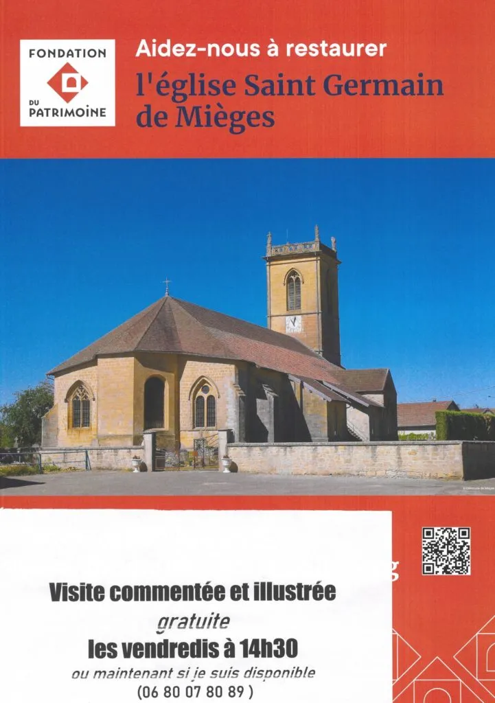 Poster for Saint-Germain l’Auxerrois Church in Mieges (39) — Things to do in the Jura