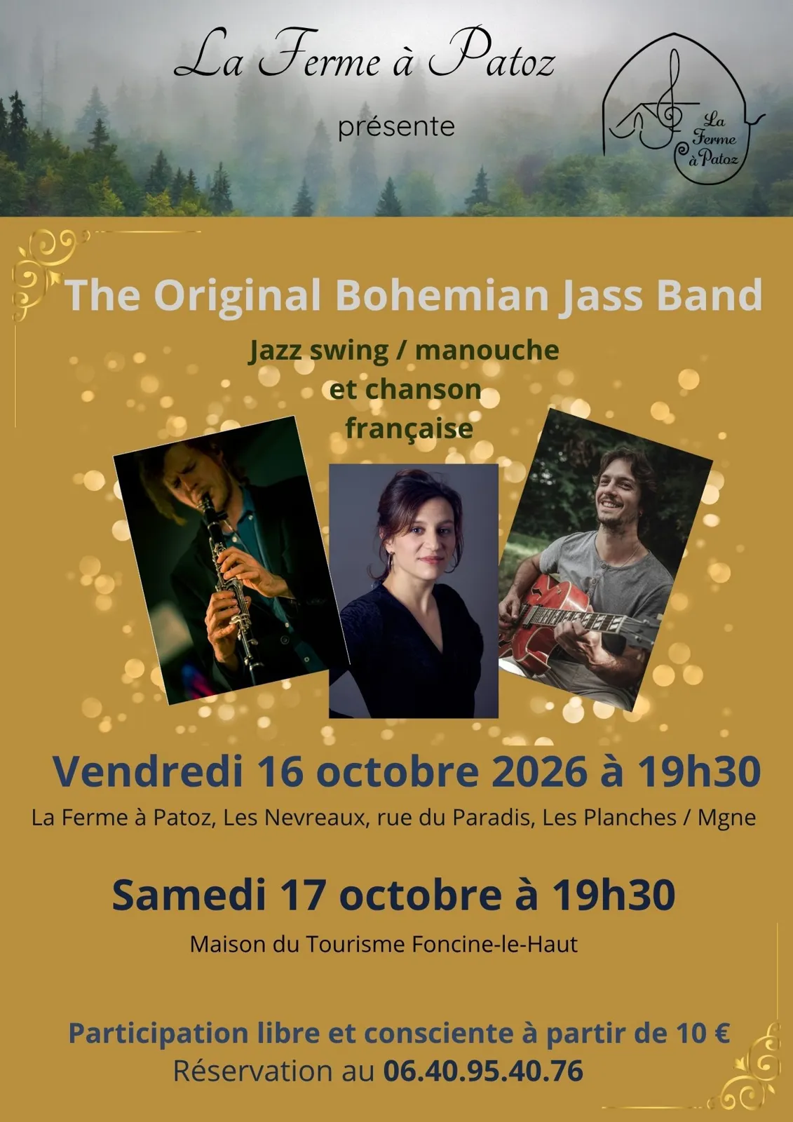 Affiche de The original Bohemian Jass Band à Les-Planches-en-Montagne (39) — Sorties dans le Jura