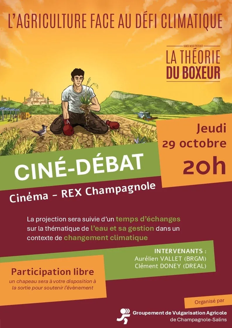 Affiche de Ciné-débat à Champagnole (39) — Sorties dans le Jura