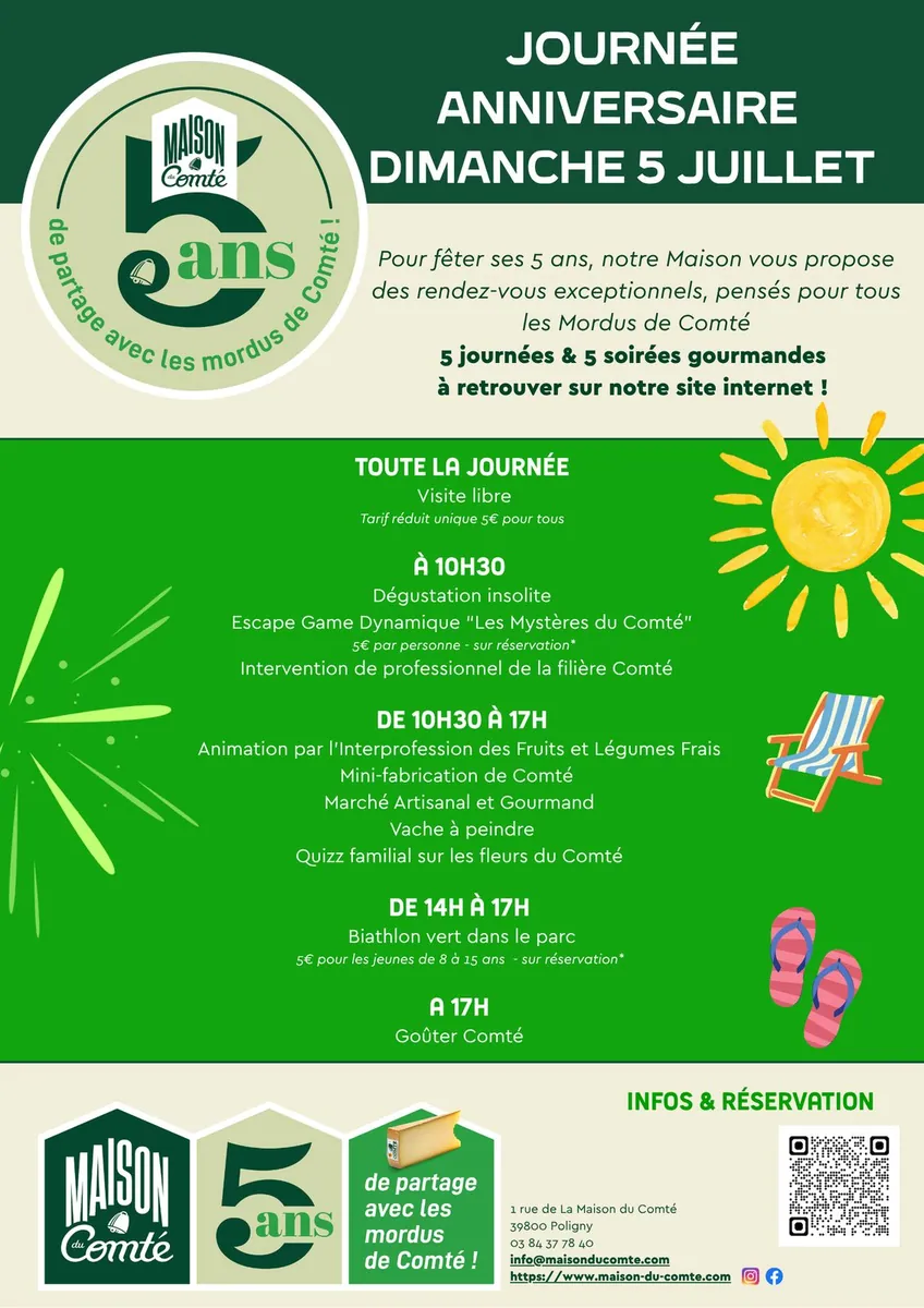 Affiche : Fête des 5 ans de la Maison du Comté à Poligny