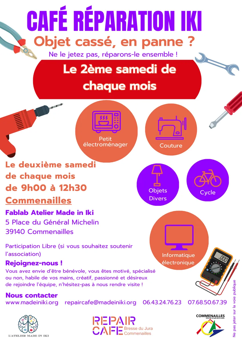 Affiche : Café Réparation IKI à Commenailles