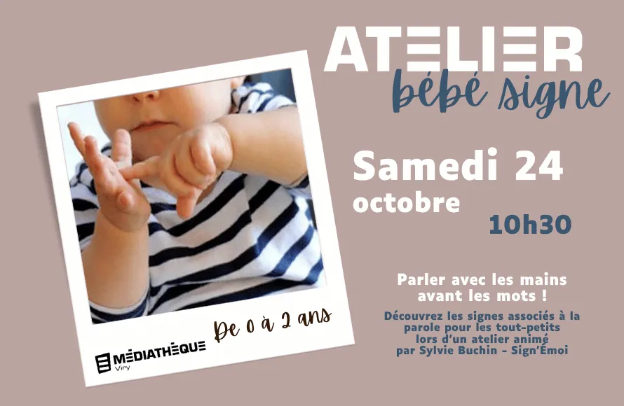 Poster for Viry library: Baby signing workshop in Viry (39) — Things to do in the Jura