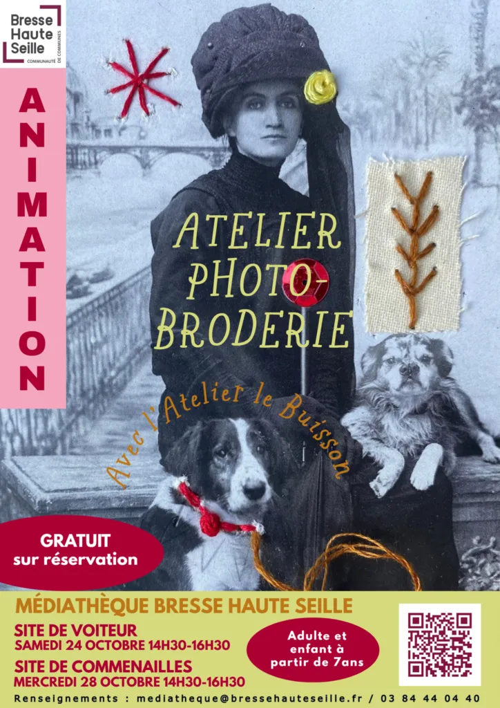Poster for Photo Embroidery Workshop in Commenailles (39) — Things to do in the Jura