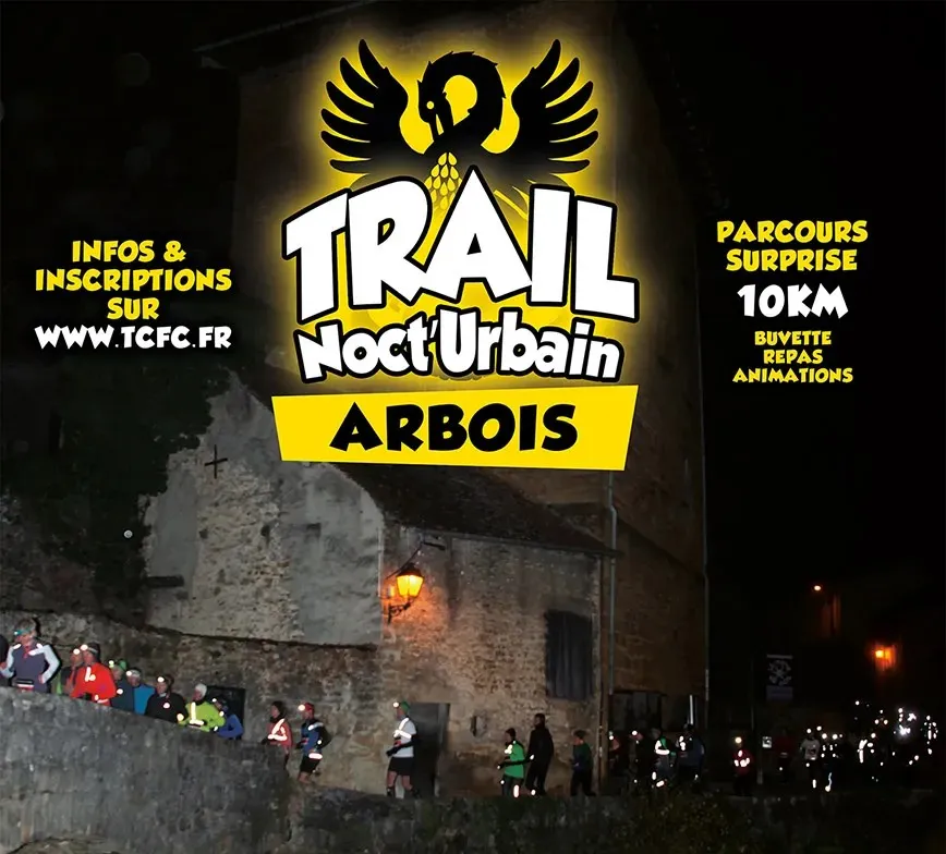 Poster for Arbois Noct’Urbain Trail Run in Arbois (39) — Things to do in the Jura
