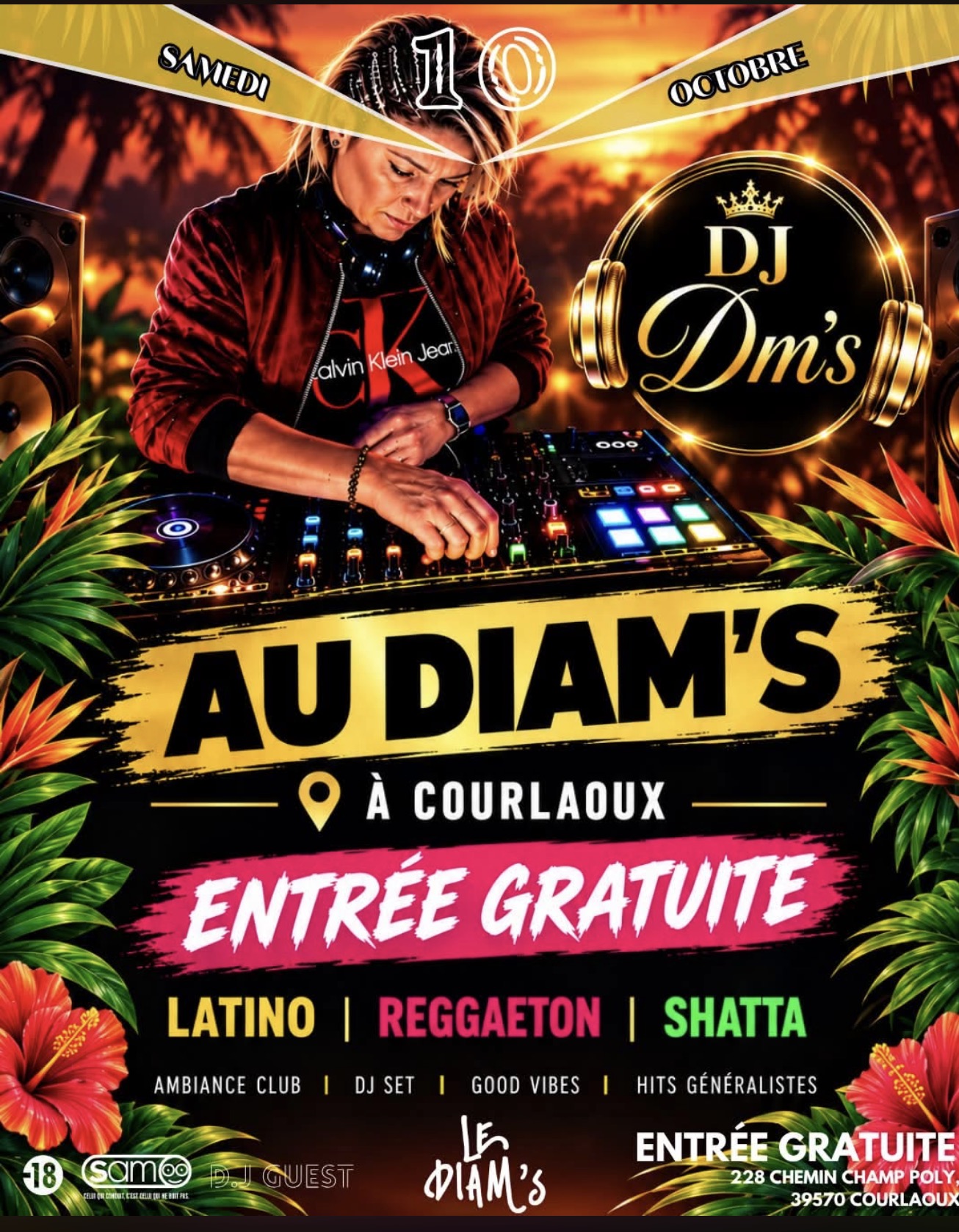 DJ DM’S au Diam’s à Courlaoux — soirée du samedi 10 octobre