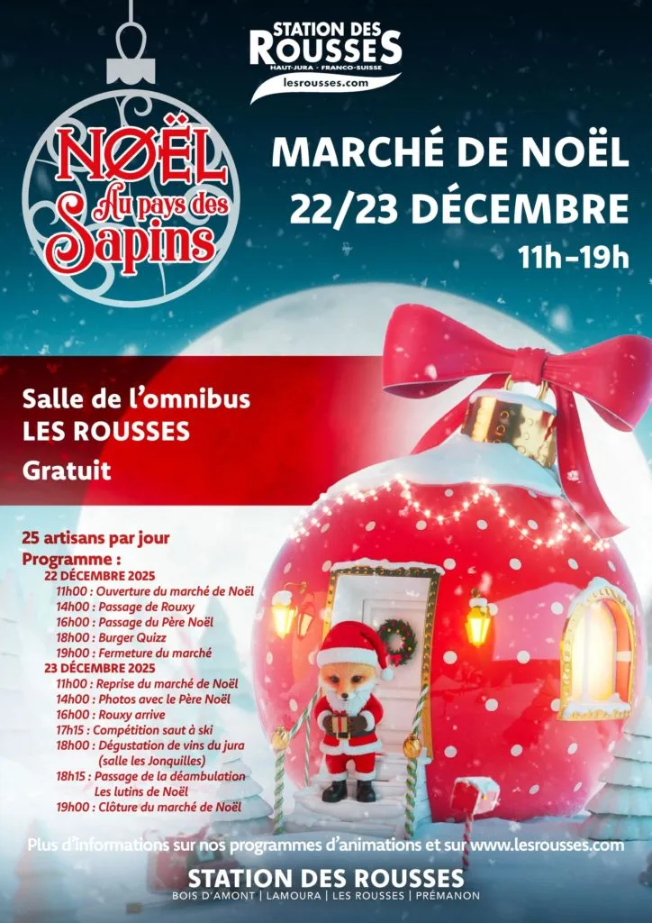 Poster for Christmas market in Les Rousses (39) — Things to do in the Jura