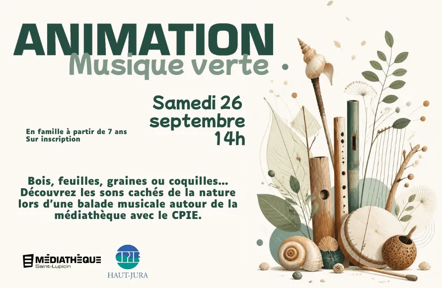 Affiche : Médiathèque de Saint-Lupicin : Balade-atelier CPIE