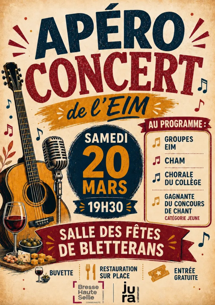 Poster for Aperitif Concert in Bletterans (39) — Things to do in the Jura