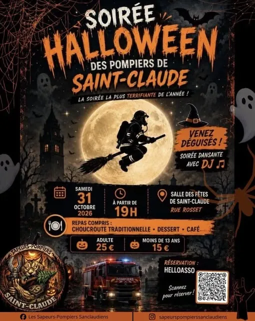 Affiche : Bal d'Halloween des Sapeurs Pompiers